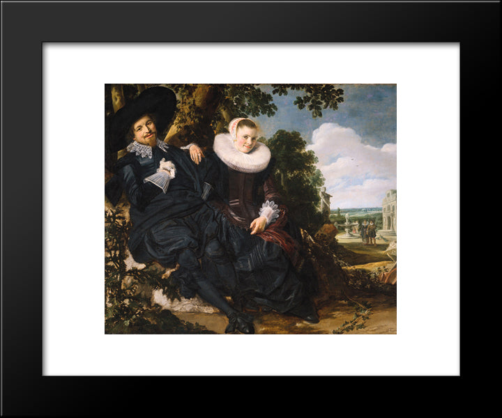 Marriage Portrait Of Isaac Massa And Beatrix Van Der Laen 20x24 Black Modern Wood Framed Art Print Poster by Hals, Frans