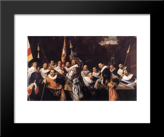 Officers And Sergeants Of The St. Hadrian Civic Guard 20x24 Black Modern Wood Framed Art Print Poster by Hals, Frans