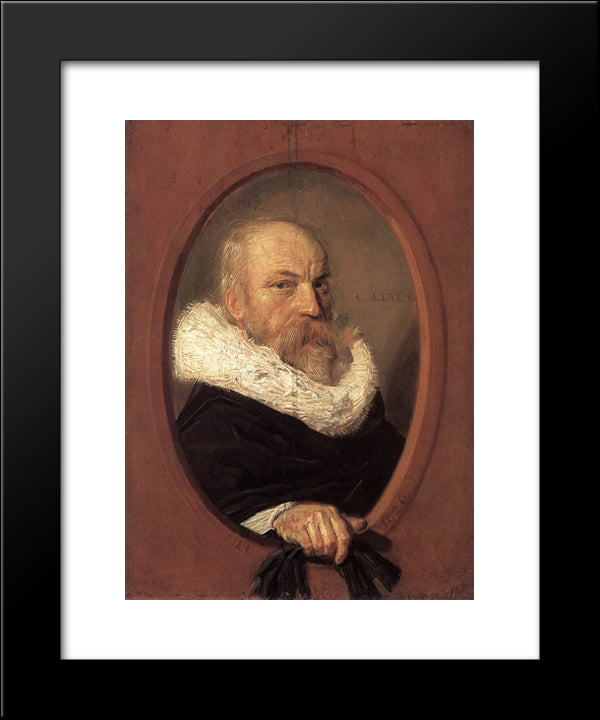 Petrus Scriverius 20x24 Black Modern Wood Framed Art Print Poster by Hals, Frans