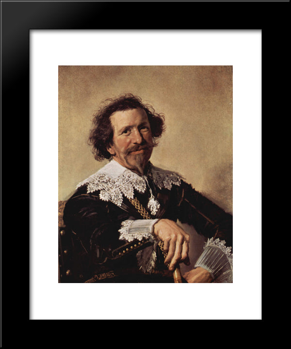 Pieter Van Den Broecke 20x24 Black Modern Wood Framed Art Print Poster by Hals, Frans