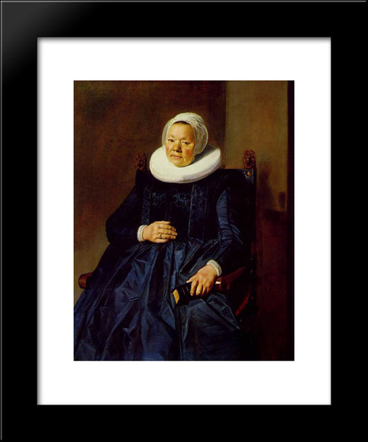 Portrait Of A Woman 20x24 Black Modern Wood Framed Art Print Poster by Hals, Frans