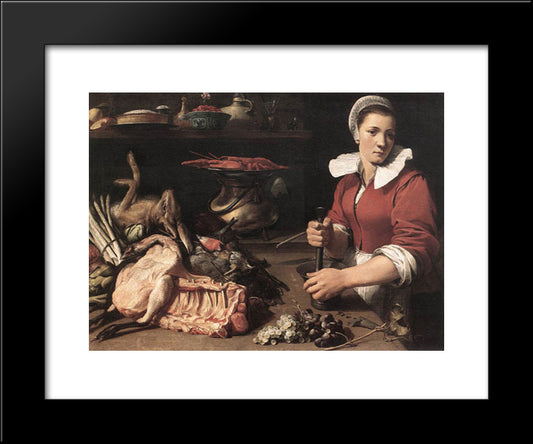 Cook With Food 20x24 Black Modern Wood Framed Art Print Poster by Snyders, Frans