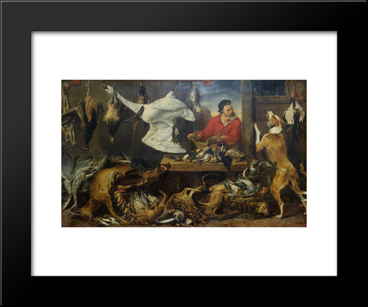Game Stall 20x24 Black Modern Wood Framed Art Print Poster by Snyders, Frans