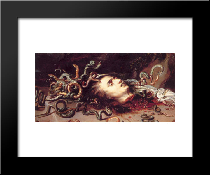 Head Of Medusa 20x24 Black Modern Wood Framed Art Print Poster by Snyders, Frans