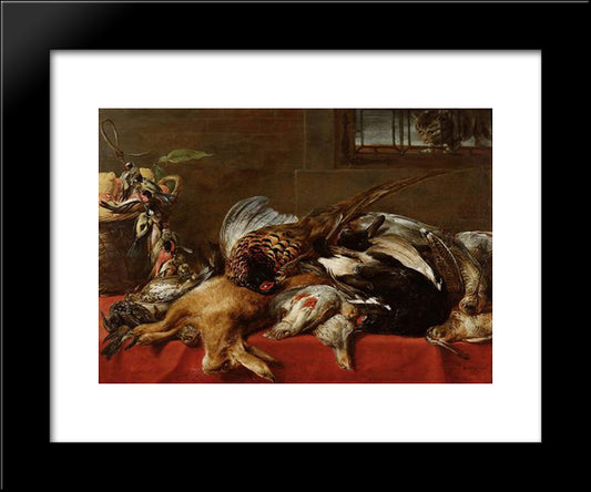 Hunting Still Life 20x24 Black Modern Wood Framed Art Print Poster by Snyders, Frans
