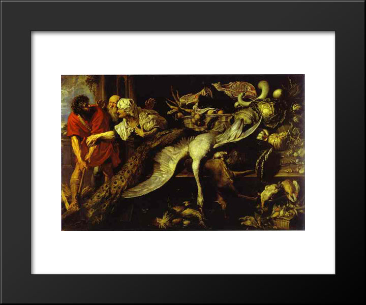 Philomenes Recognized By The Old Woman 20x24 Black Modern Wood Framed Art Print Poster by Snyders, Frans