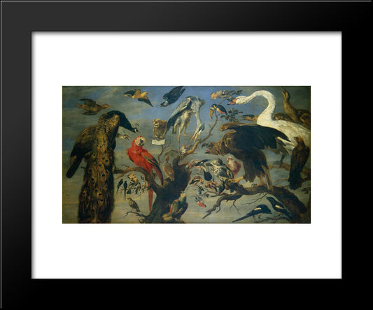 The Bird'S Concert 20x24 Black Modern Wood Framed Art Print Poster by Snyders, Frans
