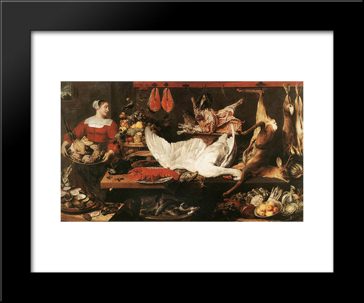 The Pantry 20x24 Black Modern Wood Framed Art Print Poster by Snyders, Frans