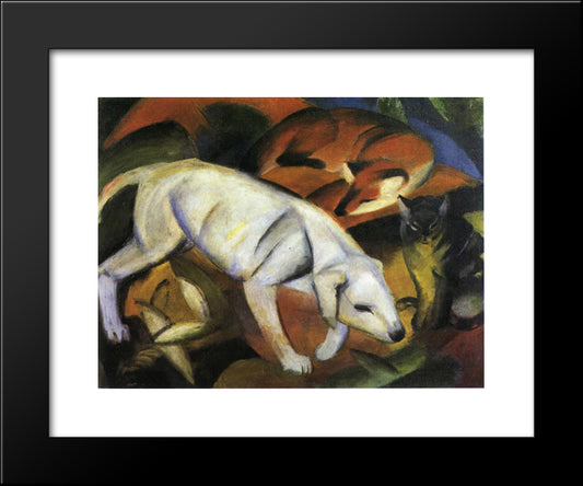A Dog 20x24 Black Modern Wood Framed Art Print Poster by Marc, Franz