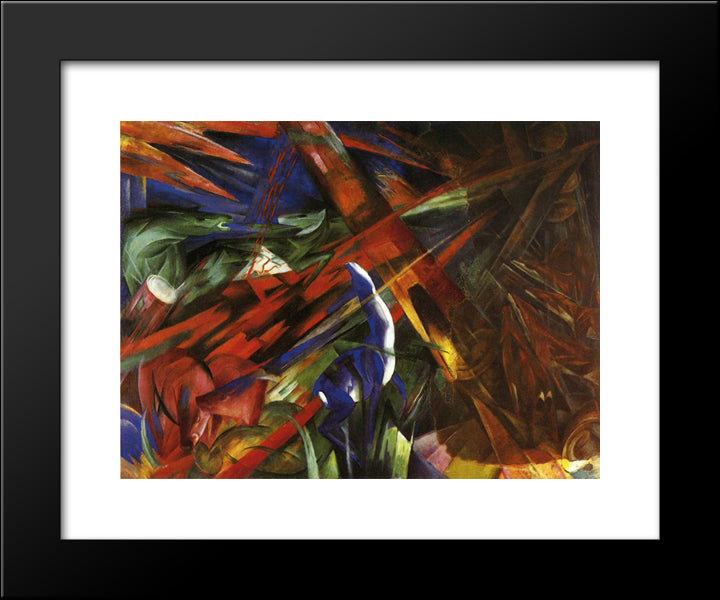 Animal Destinies (The Trees Show Their Rings, The Animals Their Veins) 20x24 Black Modern Wood Framed Art Print Poster by Marc, Franz