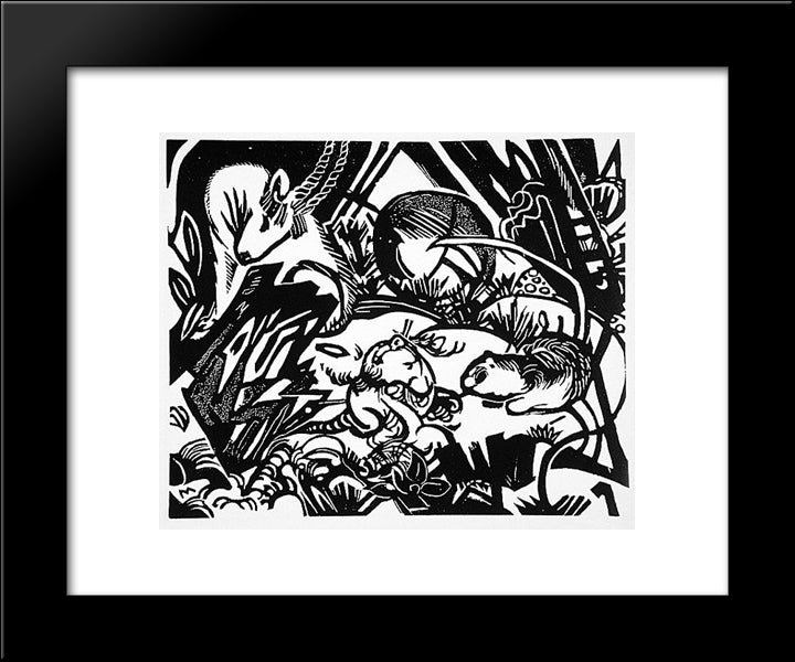 Animal Legend 20x24 Black Modern Wood Framed Art Print Poster by Marc, Franz