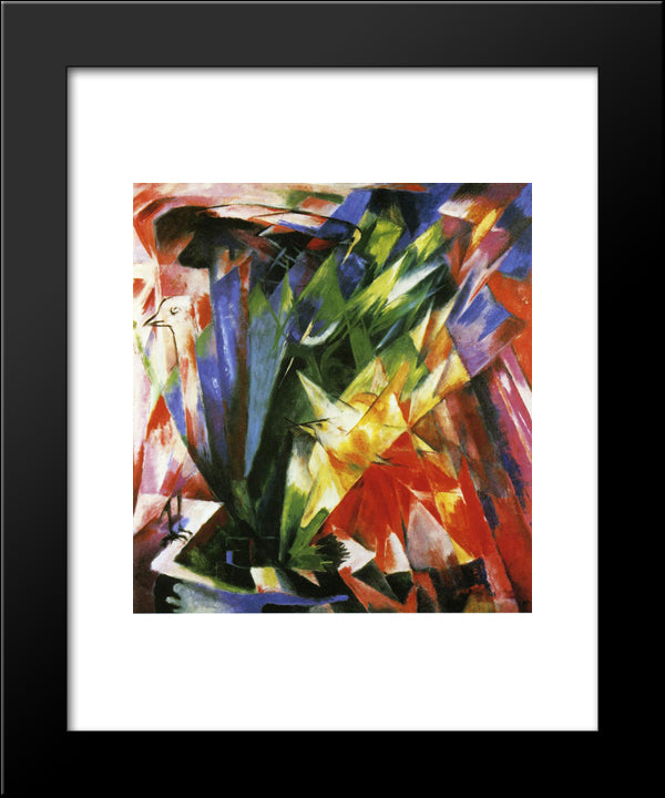 Birds 20x24 Black Modern Wood Framed Art Print Poster by Marc, Franz