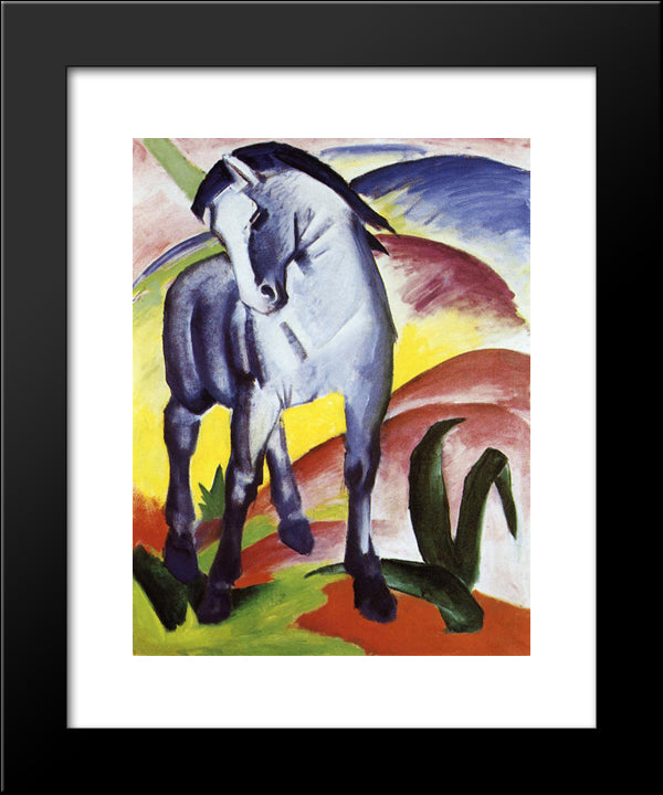 Blue Horse I 20x24 Black Modern Wood Framed Art Print Poster by Marc, Franz