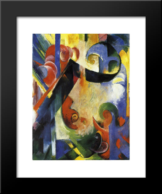 Broken Forms 20x24 Black Modern Wood Framed Art Print Poster by Marc, Franz