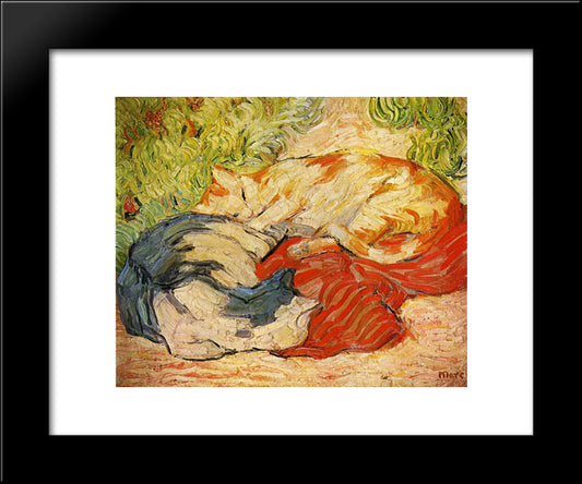 Cats 20x24 Black Modern Wood Framed Art Print Poster by Marc, Franz