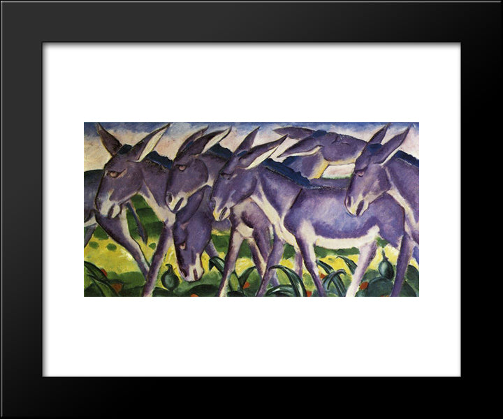 Donkey Frieze 20x24 Black Modern Wood Framed Art Print Poster by Marc, Franz