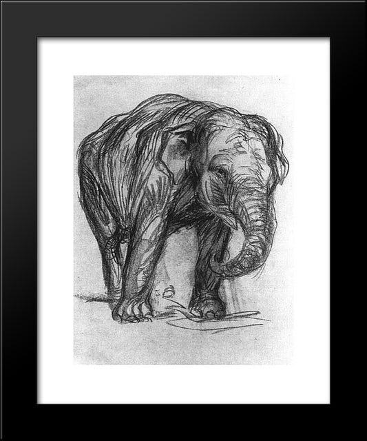 Elephant 20x24 Black Modern Wood Framed Art Print Poster by Marc, Franz