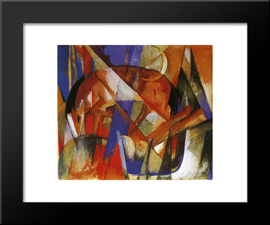 Fabulous Beast Ii 20x24 Black Modern Wood Framed Art Print Poster by Marc, Franz