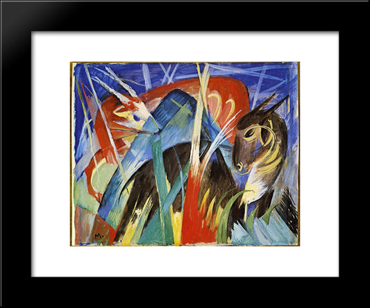 Fairy Animals 20x24 Black Modern Wood Framed Art Print Poster by Marc, Franz