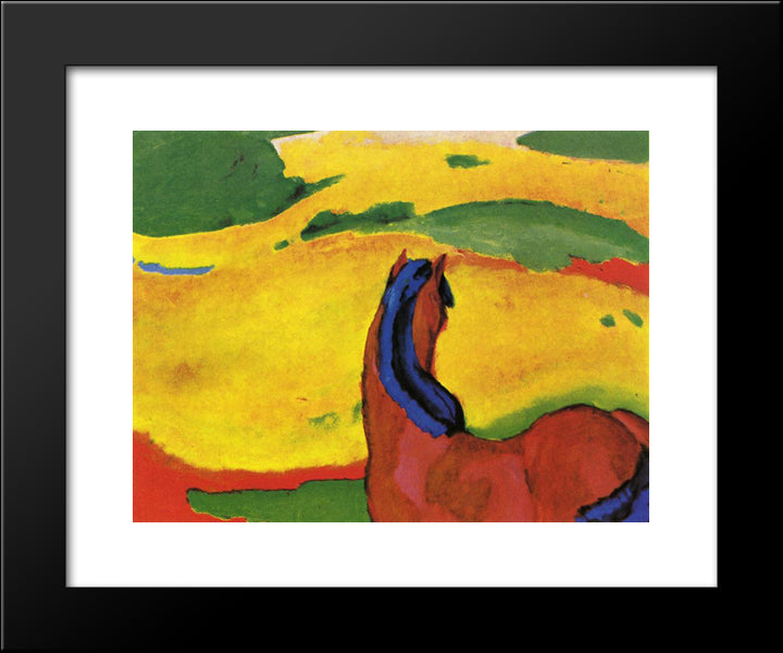 Horse In A Landscape 20x24 Black Modern Wood Framed Art Print Poster by Marc, Franz