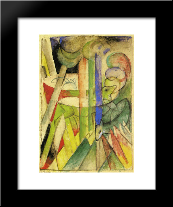 Mountain Goats 20x24 Black Modern Wood Framed Art Print Poster by Marc, Franz