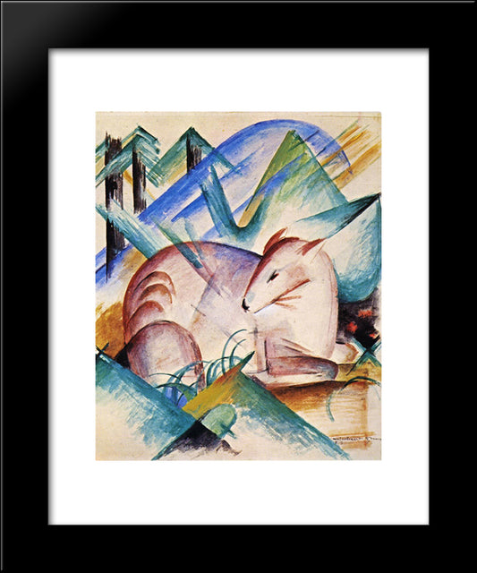 Red Deer 20x24 Black Modern Wood Framed Art Print Poster by Marc, Franz