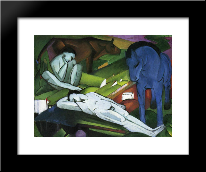 Shepherds 20x24 Black Modern Wood Framed Art Print Poster by Marc, Franz