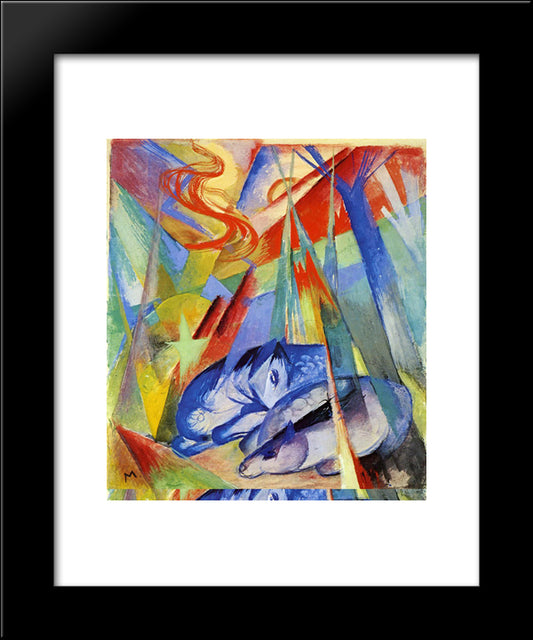 Sleeping Animals 20x24 Black Modern Wood Framed Art Print Poster by Marc, Franz