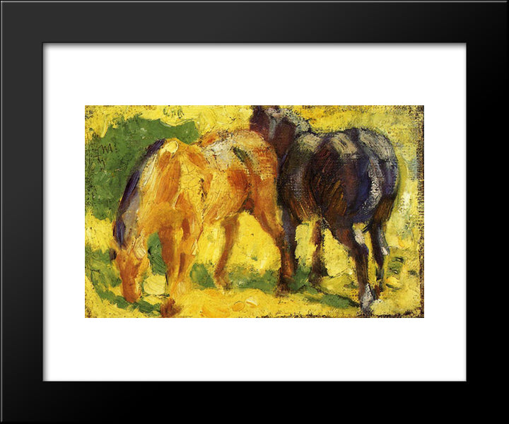 Small Horse Picture 20x24 Black Modern Wood Framed Art Print Poster by Marc, Franz