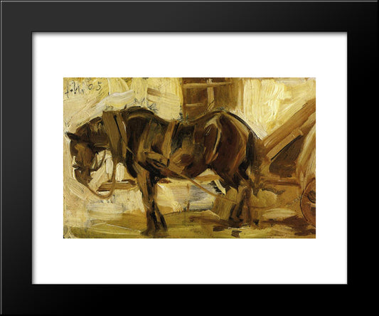 Small Horse Study 20x24 Black Modern Wood Framed Art Print Poster by Marc, Franz