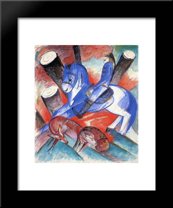 St. Julian The Hospitaller 20x24 Black Modern Wood Framed Art Print Poster by Marc, Franz