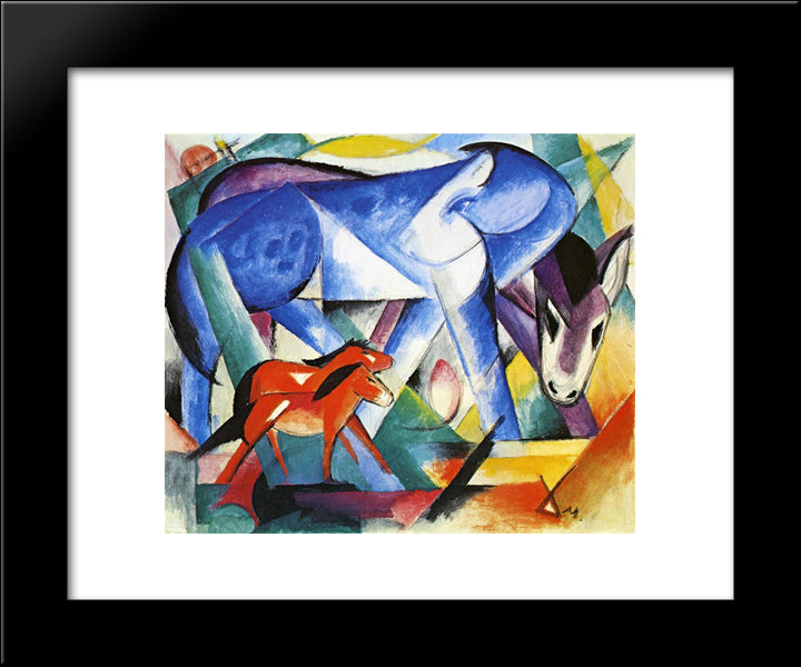 The First Animals 20x24 Black Modern Wood Framed Art Print Poster by Marc, Franz