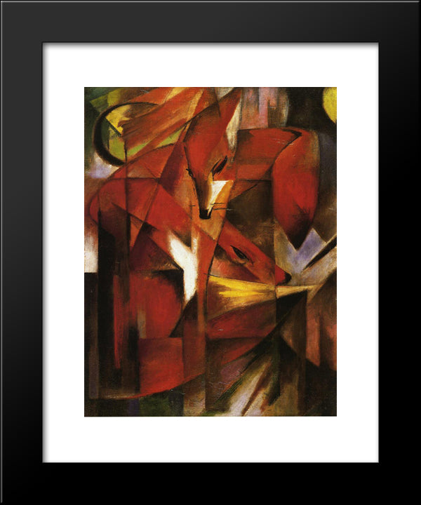 The Fox 20x24 Black Modern Wood Framed Art Print Poster by Marc, Franz