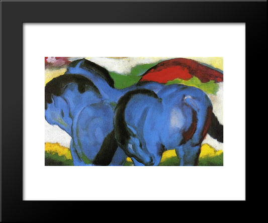 The Little Blue Horses 20x24 Black Modern Wood Framed Art Print Poster by Marc, Franz