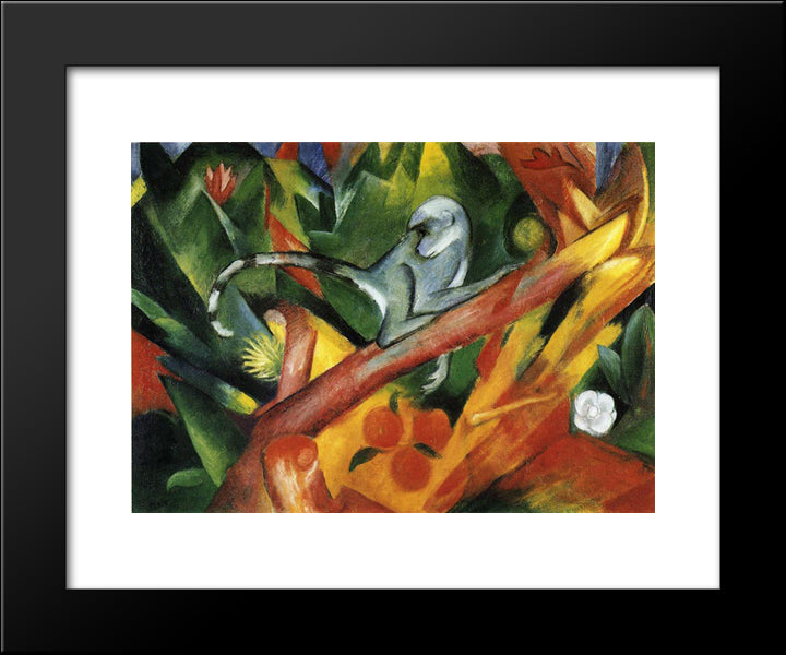 The Monkey 20x24 Black Modern Wood Framed Art Print Poster by Marc, Franz