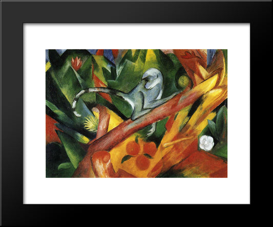 The Monkey 20x24 Black Modern Wood Framed Art Print Poster by Marc, Franz
