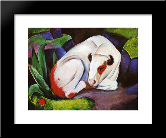 The Steer (The Bull) 20x24 Black Modern Wood Framed Art Print Poster by Marc, Franz