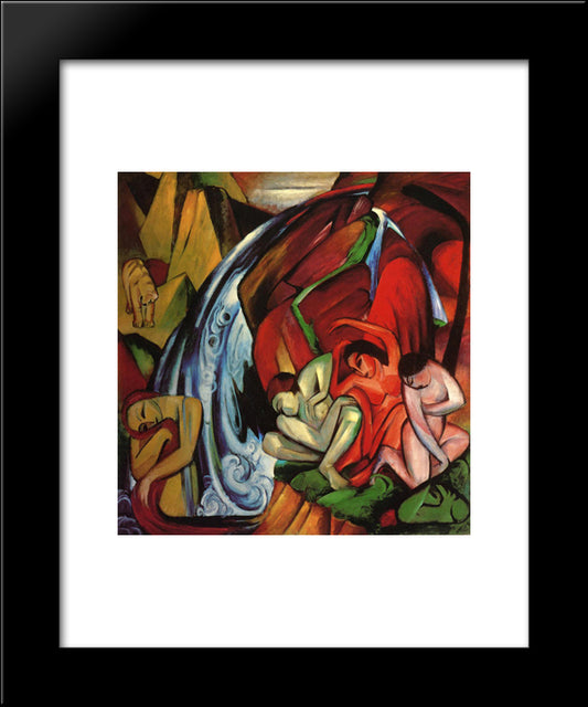 The Waterfall 20x24 Black Modern Wood Framed Art Print Poster by Marc, Franz