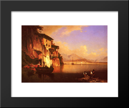 Motio Of Lake Garda 20x24 Black Modern Wood Framed Art Print Poster by Unterberger, Franz Richard