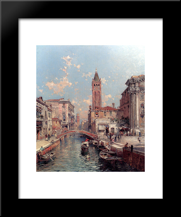 Rio Santa Barnaba, Venice 20x24 Black Modern Wood Framed Art Print Poster by Unterberger, Franz Richard