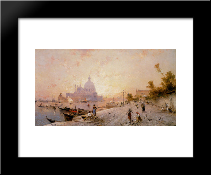 Riva Degli Schiavoni, Venice 20x24 Black Modern Wood Framed Art Print Poster by Unterberger, Franz Richard