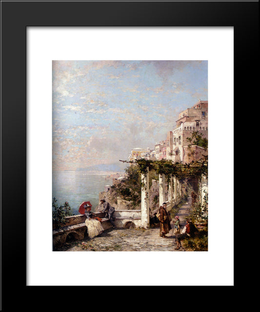 The Amalfi Coast 20x24 Black Modern Wood Framed Art Print Poster by Unterberger, Franz Richard