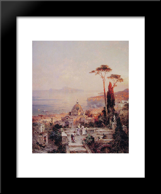 The View From The Balcony 20x24 Black Modern Wood Framed Art Print Poster by Unterberger, Franz Richard