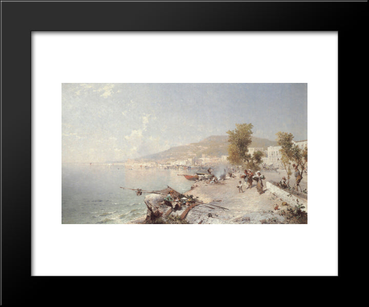 Vietri Sul Mare, Looking Towards Salerno 20x24 Black Modern Wood Framed Art Print Poster by Unterberger, Franz Richard