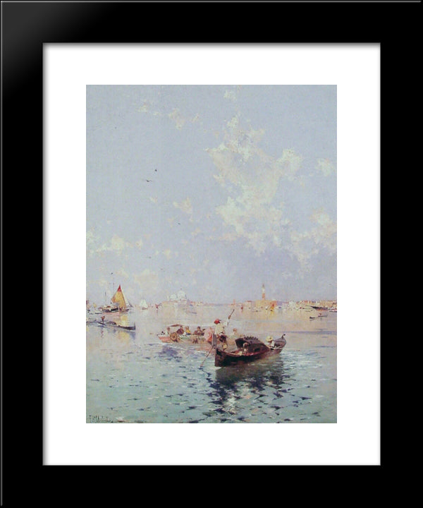 View To Saint Mark'S Square, Venice 20x24 Black Modern Wood Framed Art Print Poster by Unterberger, Franz Richard