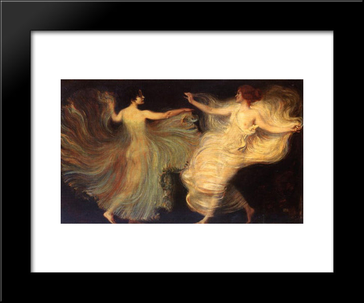 Dancers 20x24 Black Modern Wood Framed Art Print Poster by Stuck, Franz