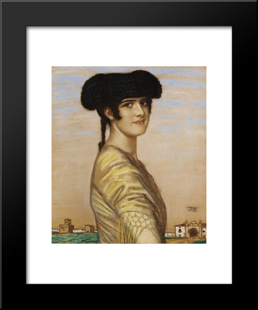 Daughter Mary As A Spanish 20x24 Black Modern Wood Framed Art Print Poster by Stuck, Franz