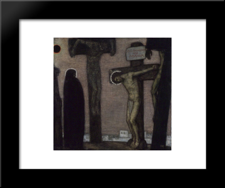 Golgotha 20x24 Black Modern Wood Framed Art Print Poster by Stuck, Franz