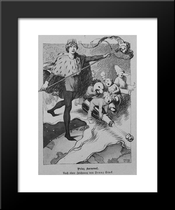 Illustration For Magazine 'Die Gartenlaube' 20x24 Black Modern Wood Framed Art Print Poster by Stuck, Franz