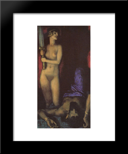 Judith And Holofernes 20x24 Black Modern Wood Framed Art Print Poster by Stuck, Franz